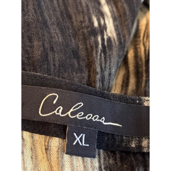 Calessa Womens XL Tunic 3/4 Sleeve Artsy Colorful Boho Tunic Wearable Art - Picture 8 of 10